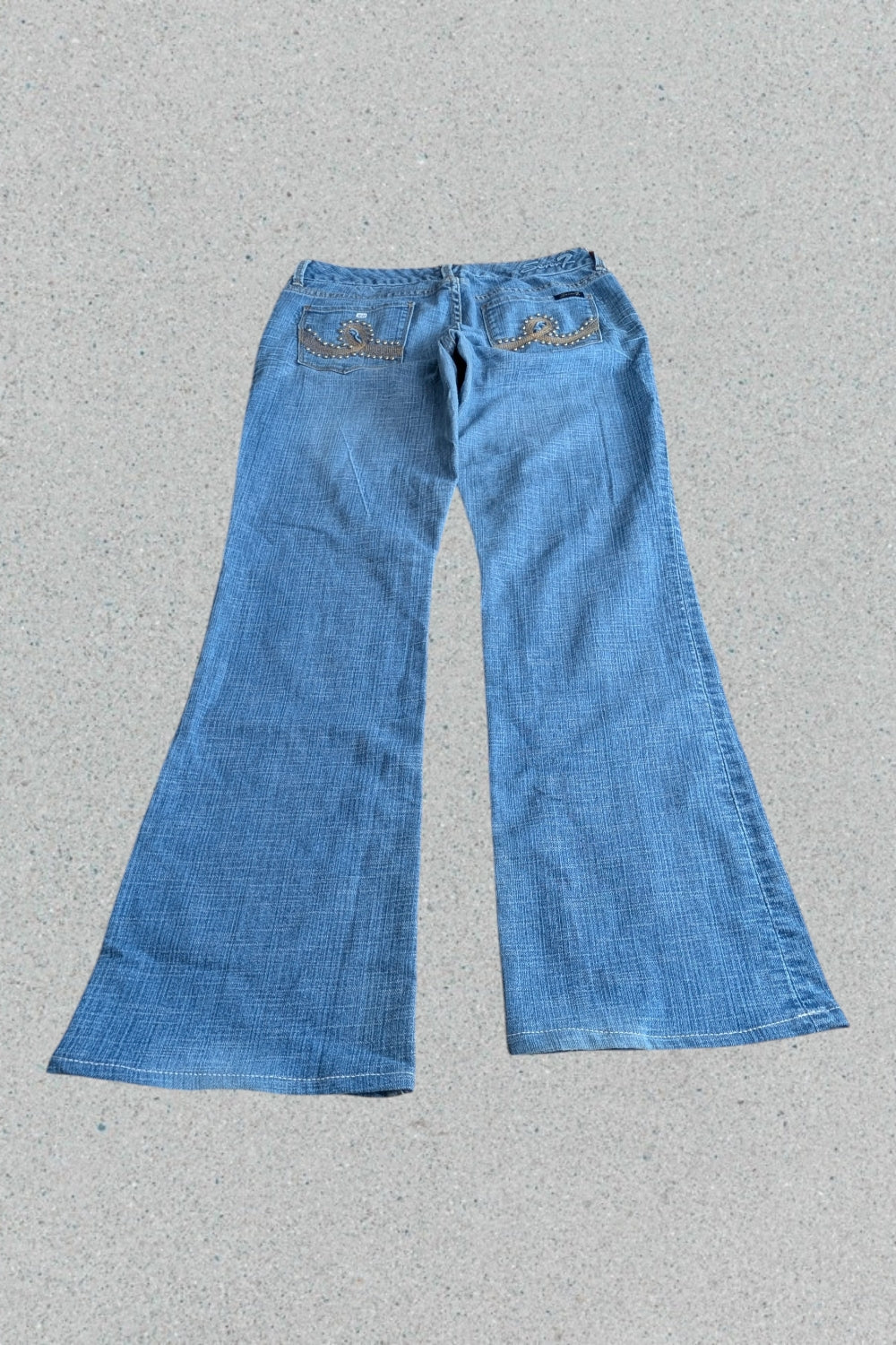Vintage Y2K Flare Jeans • Schlaghose 70er Style • Medium Wash Denim