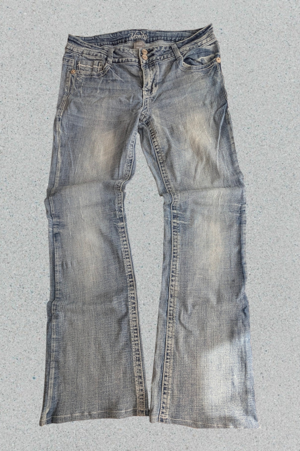 Graue Bootcut Jeans • Y2K Vintage Style • Ausgestellter Schnitt