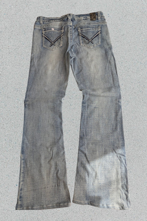 Graue Bootcut Jeans • Y2K Vintage Style • Ausgestellter Schnitt
